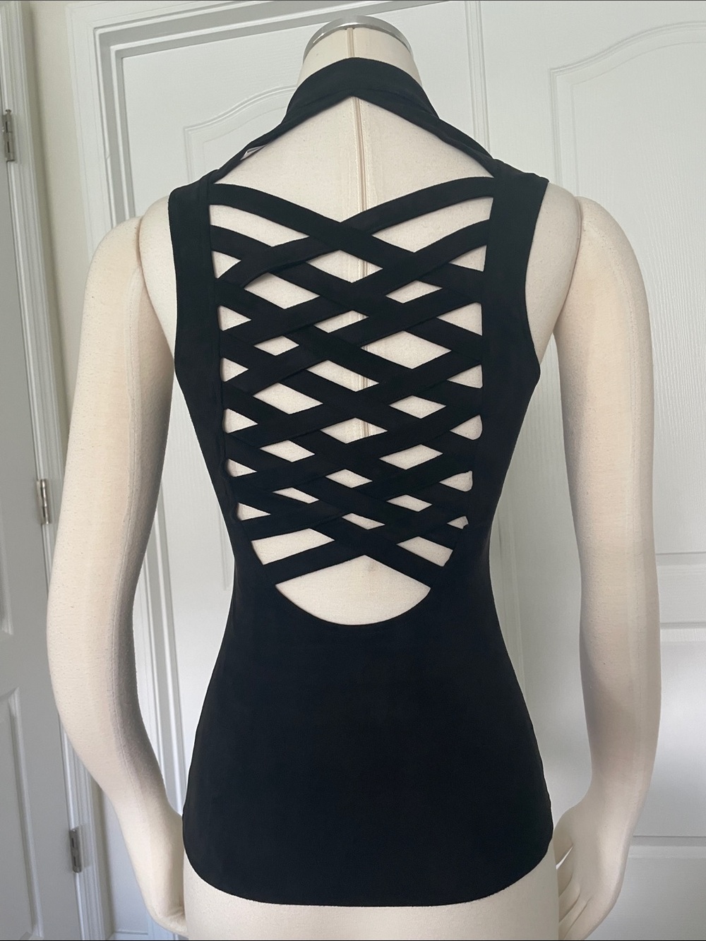 Lydia Black Lace-Up Front Zip Women's Vest Small - Picture 6 of 10